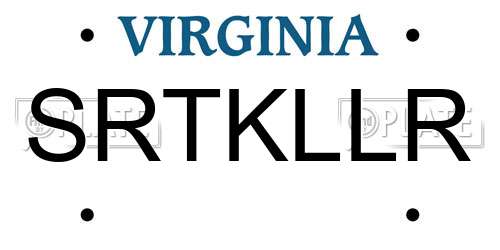 SRTKLLR Virginia License Plate
