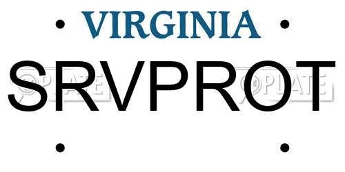 SRVPROT Virginia License Plate