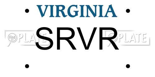 SRVR Virginia License Plate