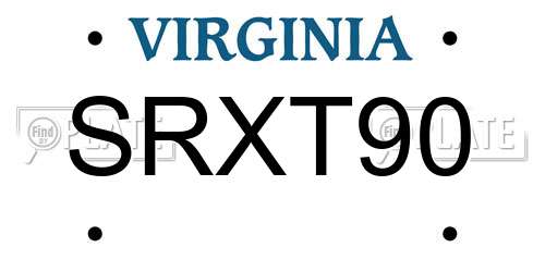 SRXT90 Virginia License Plate