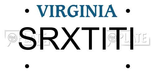 SRXTITI Virginia License Plate