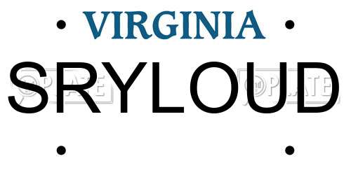 SRYLOUD Virginia License Plate