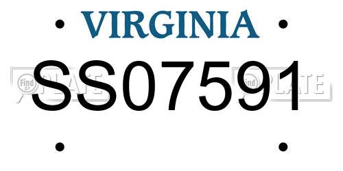SS07591 Virginia License Plate