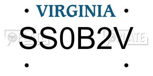 SS0B2V Virginia License Plate