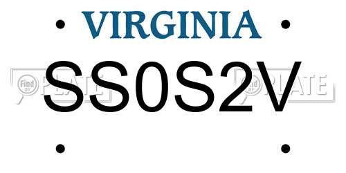 SS0S2V Virginia License Plate