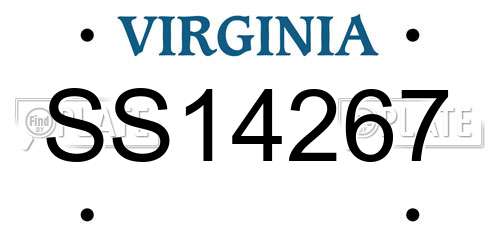 SS14267 Virginia License Plate