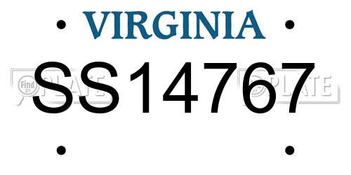 SS14767 Virginia License Plate