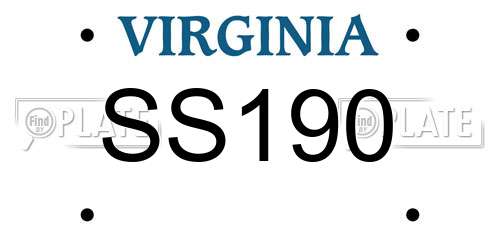 SS190 Virginia License Plate