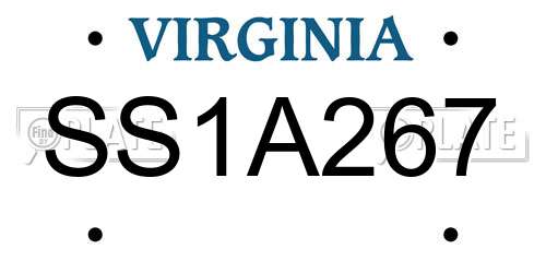 SS1A267 Virginia License Plate