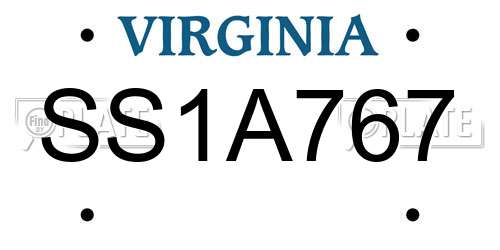 SS1A767 Virginia License Plate