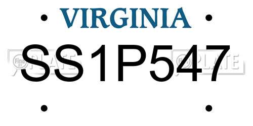SS1P547 Virginia License Plate