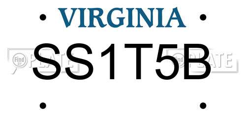 SS1T5B Virginia License Plate