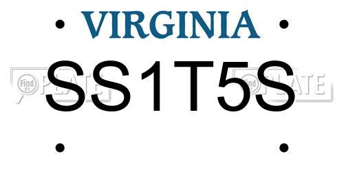 SS1T5S Virginia License Plate