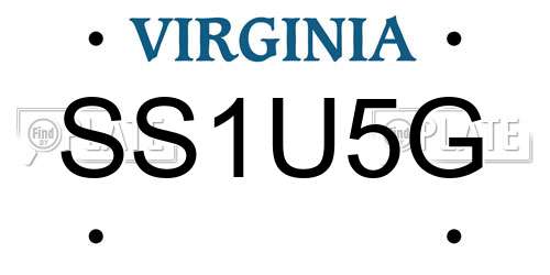 SS1U5G Virginia License Plate