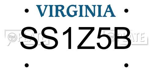 SS1Z5B Virginia License Plate