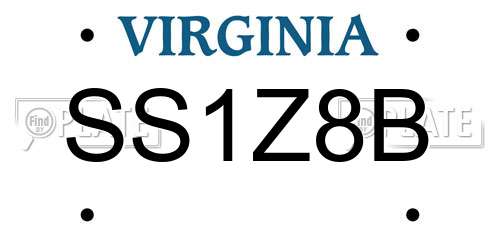 SS1Z8B Virginia License Plate