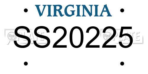 SS20225 Virginia License Plate