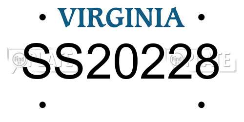 SS20228 Virginia License Plate