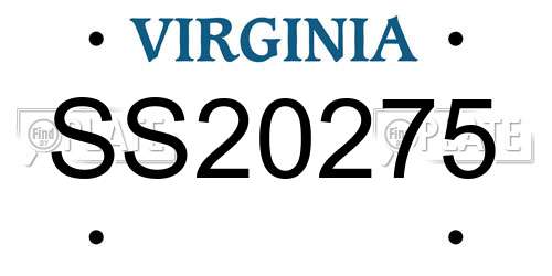 SS20275 Virginia License Plate
