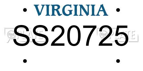 SS20725 Virginia License Plate