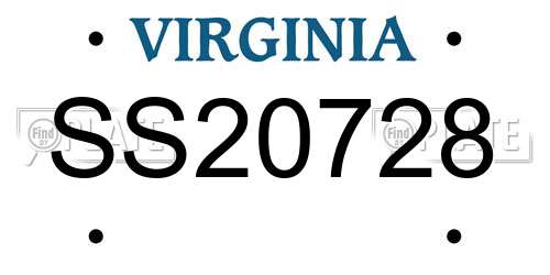 SS20728 Virginia License Plate