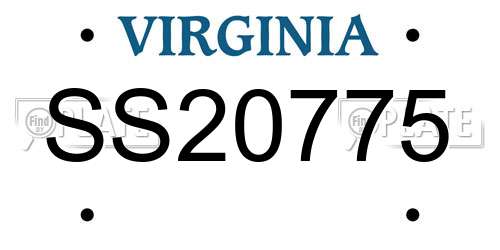 SS20775 Virginia License Plate