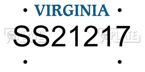 SS21217 Virginia License Plate