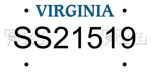 SS21519 Virginia License Plate