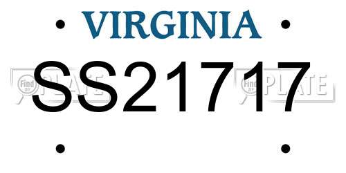SS21717 Virginia License Plate