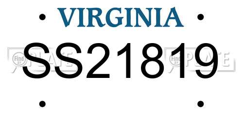 SS21819 Virginia License Plate