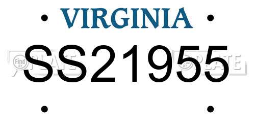 SS21955 Virginia License Plate