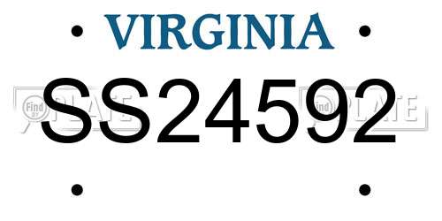SS24592 Virginia License Plate