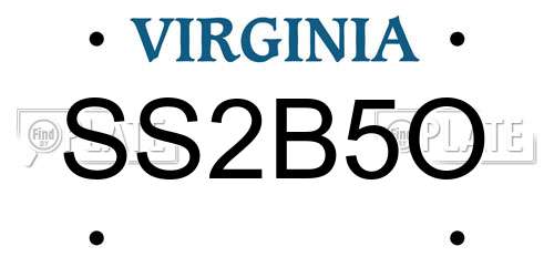 SS2B5O Virginia License Plate
