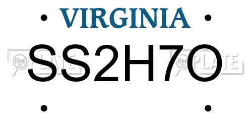 SS2H7O Virginia License Plate