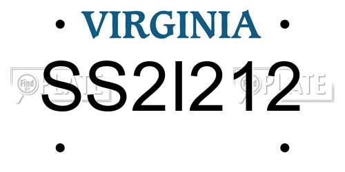 SS2I212 Virginia License Plate