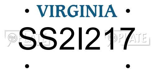 SS2I217 Virginia License Plate