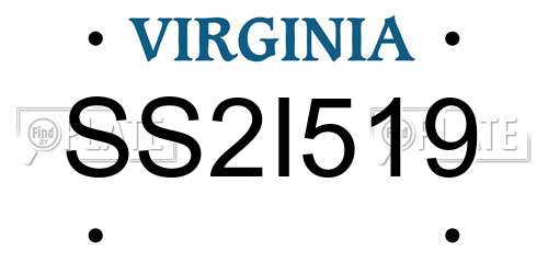 SS2I519 Virginia License Plate