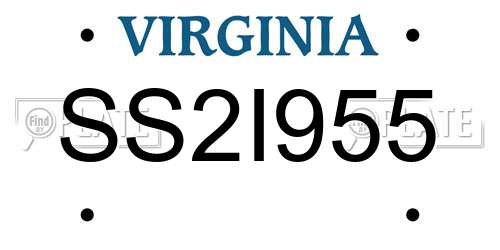 SS2I955 Virginia License Plate