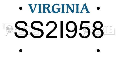 SS2I958 Virginia License Plate