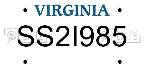 SS2I985 Virginia License Plate