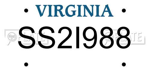 SS2I988 Virginia License Plate