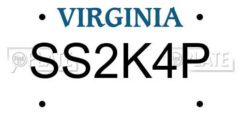 SS2K4P Virginia License Plate