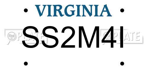 SS2M4I Virginia License Plate
