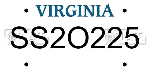 SS2O225 Virginia License Plate