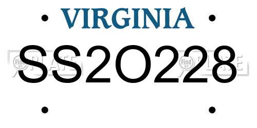 SS2O228 Virginia License Plate