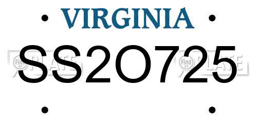 SS2O725 Virginia License Plate