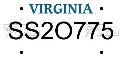 SS2O775 Virginia License Plate