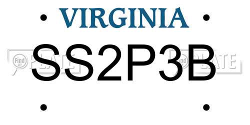 SS2P3B Virginia License Plate