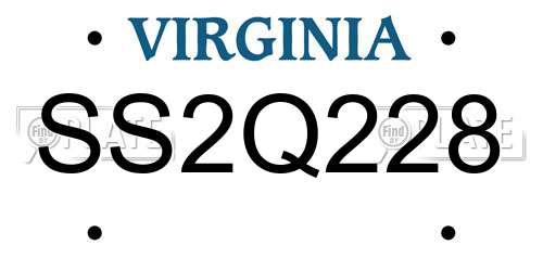 SS2Q228 Virginia License Plate