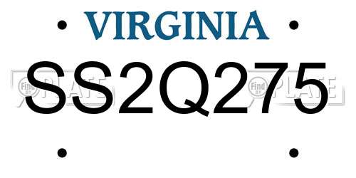 SS2Q275 Virginia License Plate